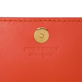 Burberry Orange Pebbled Leather Hampshire Wallet On Chain