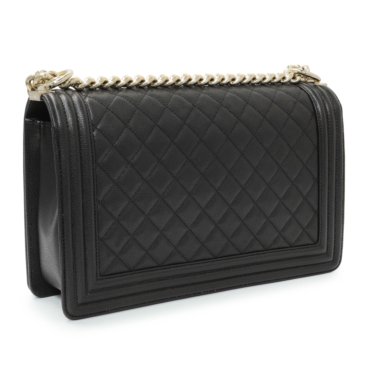 Chanel Black Quilted Caviar New Medium Boy Flap Handbags Chanel