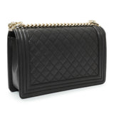 Chanel Black Quilted Caviar New Medium Boy Flap Handbags Chanel