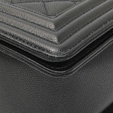 Chanel Black Quilted Caviar New Medium Boy Flap Handbags Chanel