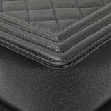 Chanel Black Quilted Caviar New Medium Boy Flap Handbags Chanel