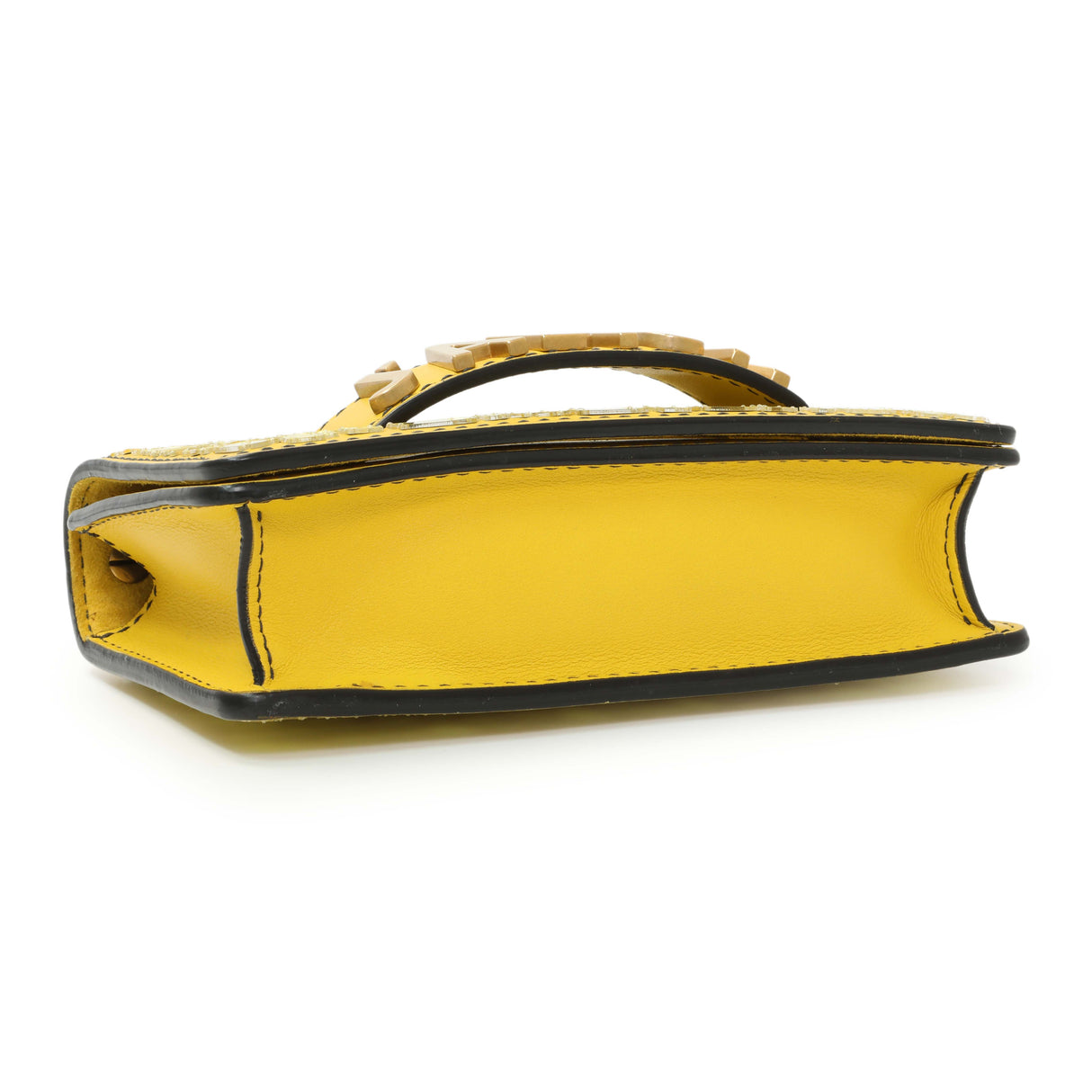 Christian Dior Yellow Suede Mosaic of Mirrors Mini J'Adior Chain Flap Handbags Christian Dior