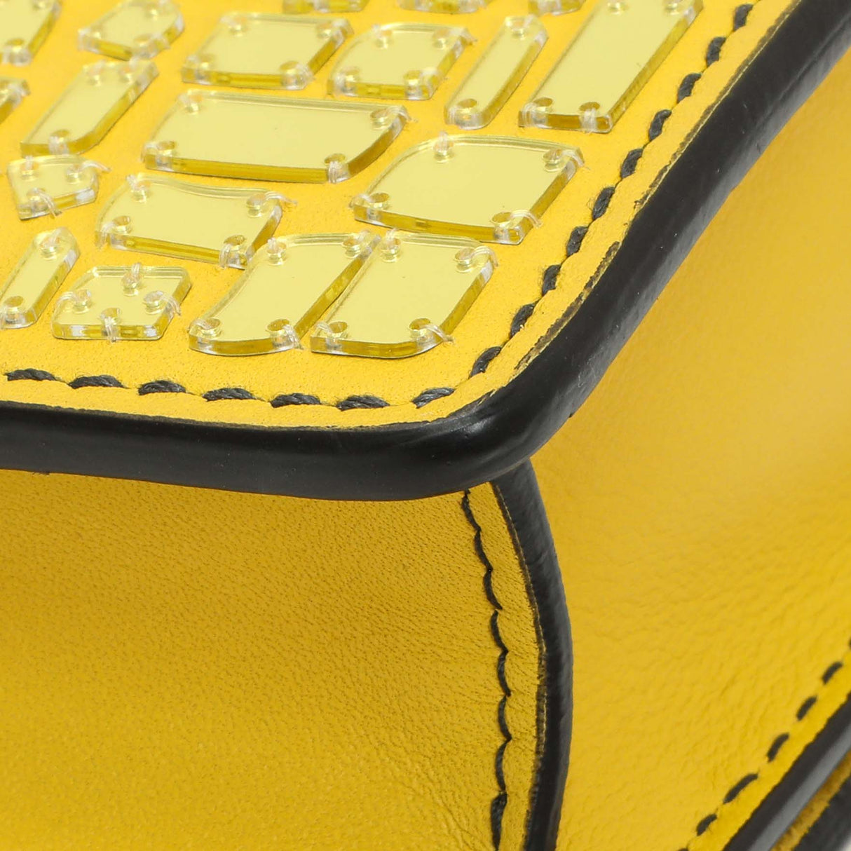 Christian Dior Yellow Suede Mosaic of Mirrors Mini J'Adior Chain Flap Handbags Christian Dior