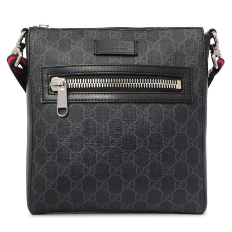Gucci GG Supreme Monogram Web Small Flat Messenger Bag