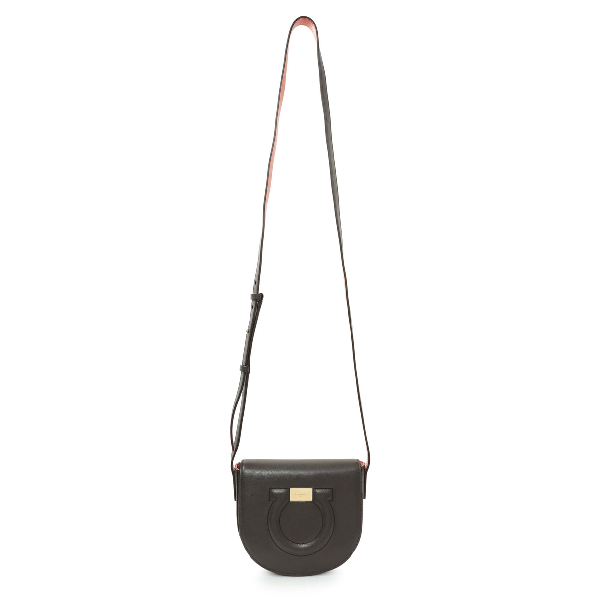 Salvatore Ferragamo Brown Calfskin Gancini Crossbody Handbags Salvatore Ferragamo