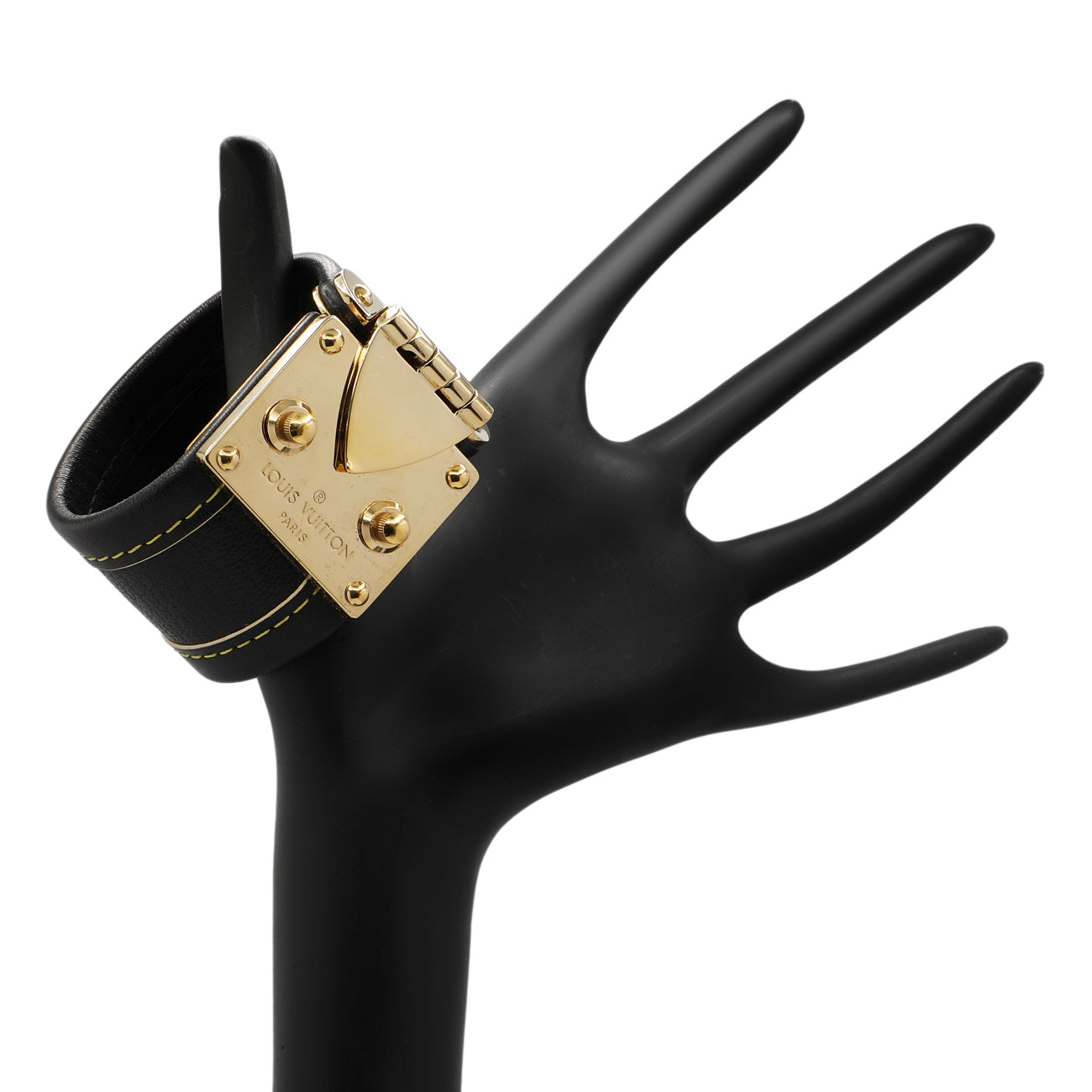 Louis Vuitton Black Suhali S Lock Bracelet – Modaselle