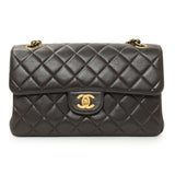 Chanel Brown Quilted Lambskin Vintage Double Sided Flap Handbags Chanel