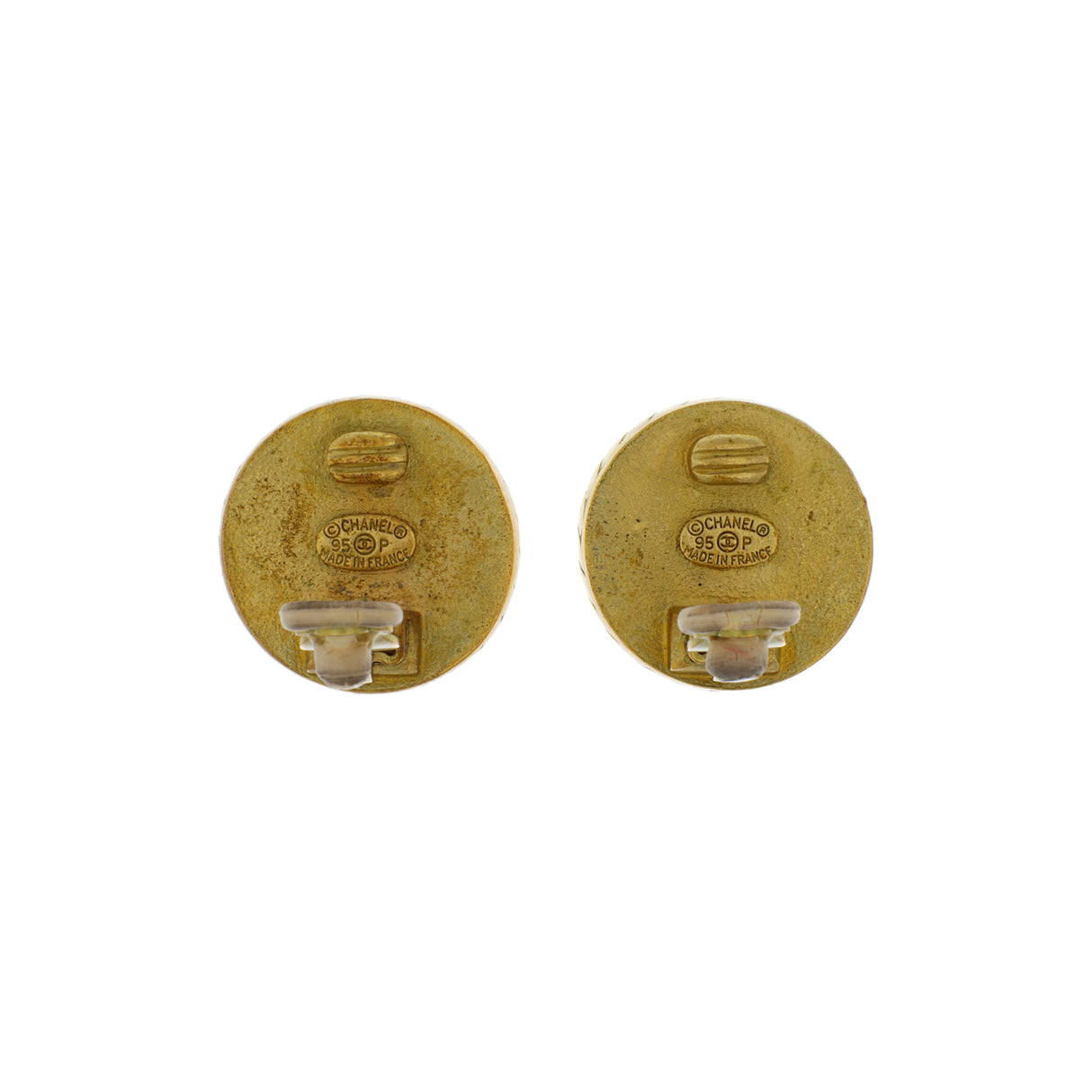 Chanel Gold Black CC Clip On Earrings Designer Jewellery Chanel