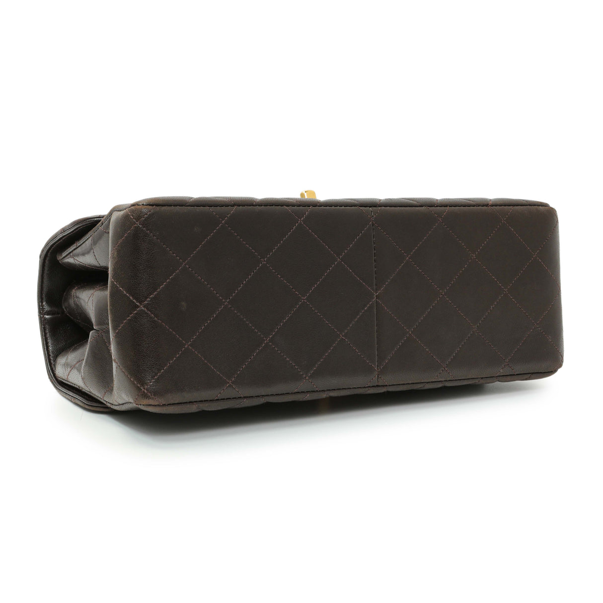 Chanel Brown Quilted Lambskin Vintage Double Sided Flap Handbags Chanel