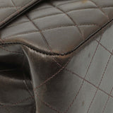 Chanel Brown Quilted Lambskin Vintage Double Sided Flap Handbags Chanel