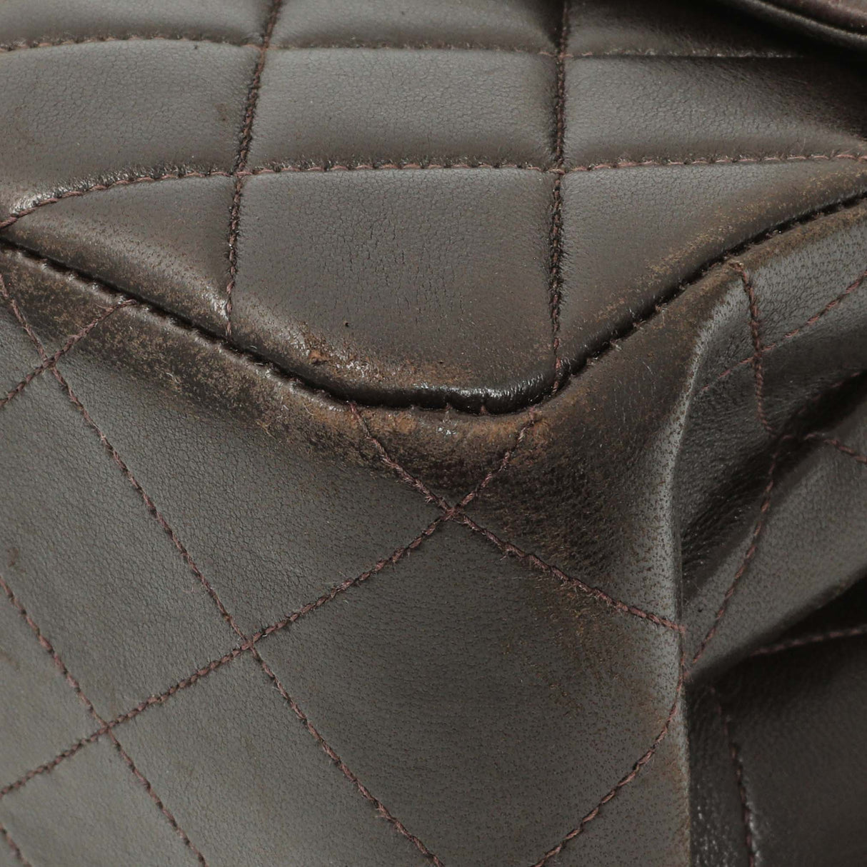 Chanel Brown Quilted Lambskin Vintage Double Sided Flap Handbags Chanel