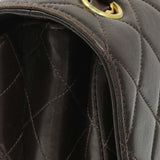 Chanel Brown Quilted Lambskin Vintage Double Sided Flap Handbags Chanel