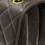 Chanel Brown Quilted Lambskin Vintage Double Sided Flap Handbags Chanel
