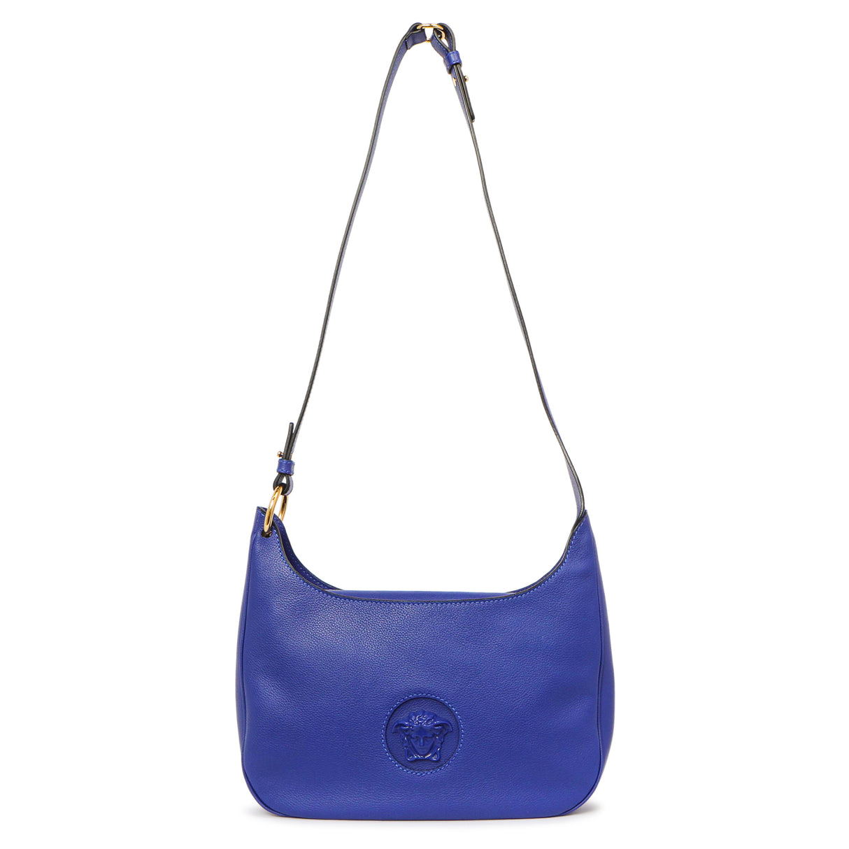 Versace Lapis Calfskin La Medusa Medium Hobo Crossbody