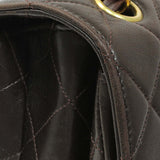 Chanel Brown Quilted Lambskin Vintage Double Sided Flap Handbags Chanel