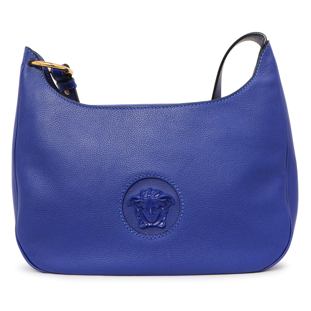 Versace Lapis Calfskin La Medusa Medium Hobo Crossbody