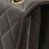 Chanel Brown Quilted Lambskin Vintage Double Sided Flap Handbags Chanel