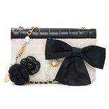 Chanel Tweed Lambskin Camellia Pearl Chain Flap Handbags Chanel