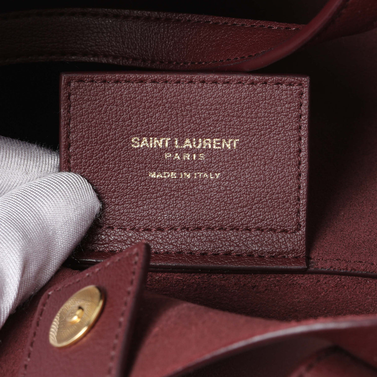 Saint Laurent Dark Red Calfskin Toy Shopping Tote Handbags Saint Laurent