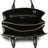 Salvatore Ferragamo Black Hammered Calfskin Today Satchel