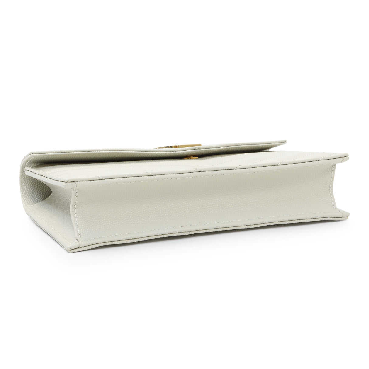 Saint Laurent Crema Grain De Poudre Matelasse Chevron Monogram Envelope Chain Wallet Handbags Saint Laurent