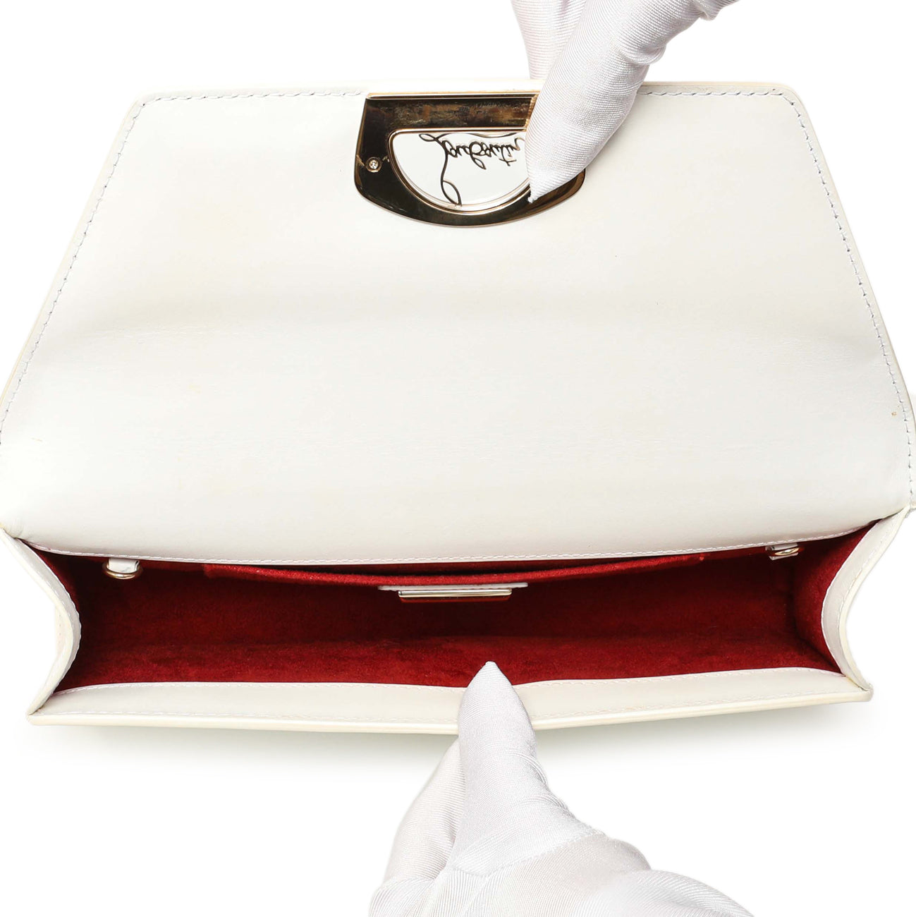 Christian Louboutin White Patent Vero Dodat Clutch – Modaselle