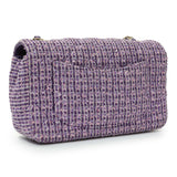 Chanel Purple Tweed Sequin Mini Rectangular Flap Handbags Chanel