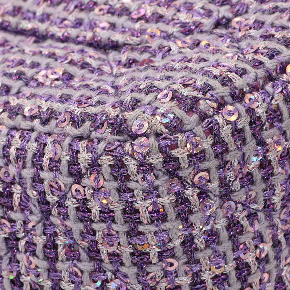 Chanel Purple Tweed Sequin Mini Rectangular Flap Handbags Chanel