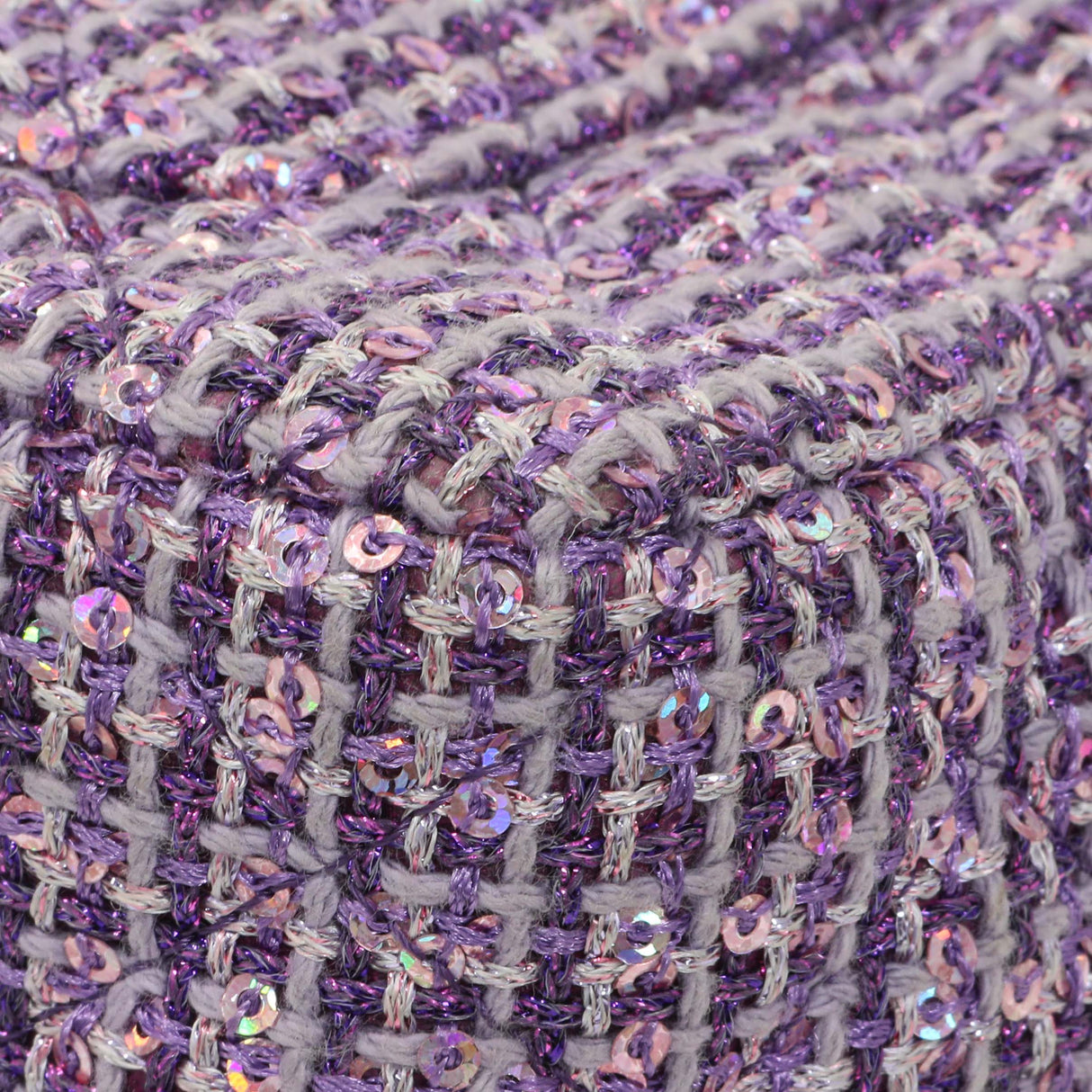 Chanel Purple Tweed Sequin Mini Rectangular Flap Handbags Chanel