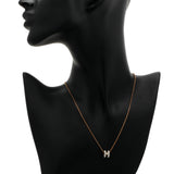 Hermes Rose Gold White Lacquer Mini Pop H Pendant Necklace Designer Jewellery Hermes