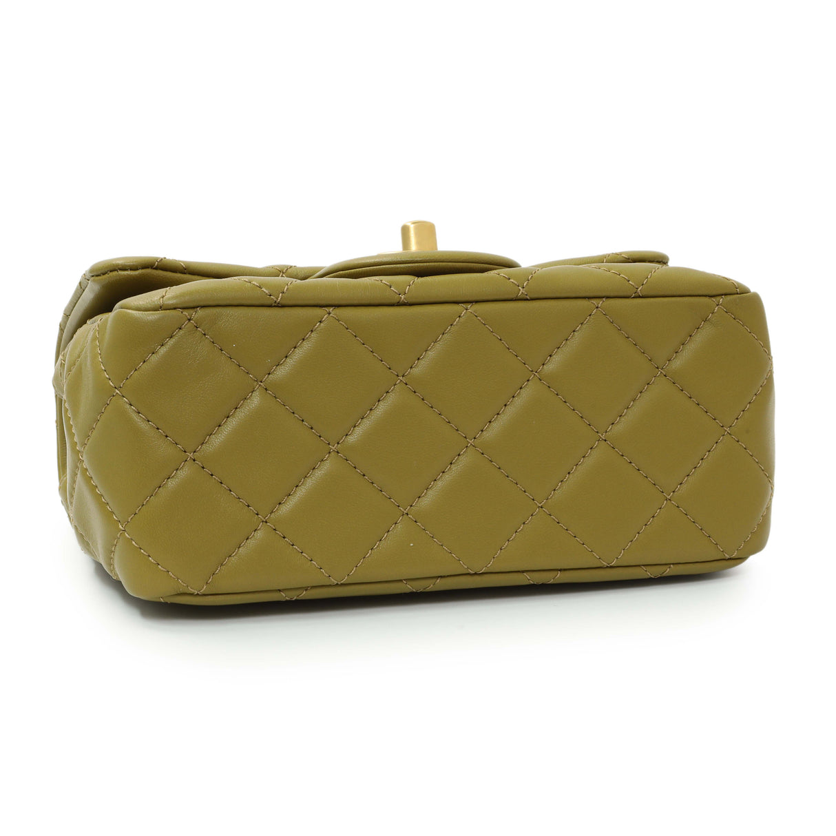 Chanel Green Quilted Lambskin Mini Pearl Crush Flap Handbags Chanel