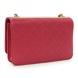 Chanel Dark Pink Quilted Lambskin Trendy CC Wallet On Chain Handbags Chanel