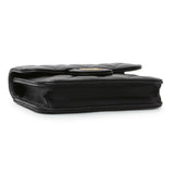 Chanel Black Lambskin Top Handle Flap Coin Purse With Chain