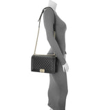 Chanel Black Quilted Caviar New Medium Boy Flap Handbags Chanel