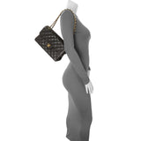 Chanel Brown Quilted Lambskin Vintage Double Sided Flap Handbags Chanel