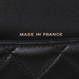 Chanel Black Lambskin Top Handle Flap Coin Purse With Chain