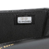 Chanel Black Lambskin Top Handle Flap Coin Purse With Chain