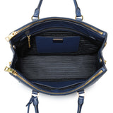Prada Blue Saffiano Medium Galleria Double Zip Tote Handbags Prada