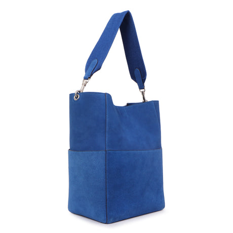 Celine Blue Suede Sangle Bucket Bag