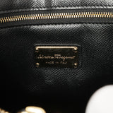 Salvatore Ferragamo Black Hammered Calfskin Today Satchel