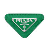 Prada Green Saffiano Logo Brooch Accessories Prada