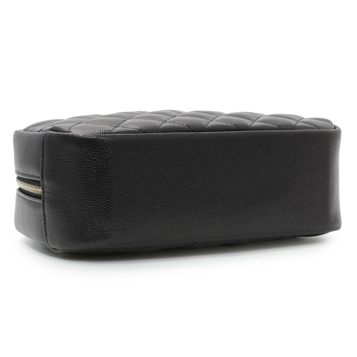 Chanel Black Caviar Quilted Medium Curvy Pouch Cosmetic Case Accessories Chanel