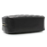 Chanel Black Caviar Quilted Medium Curvy Pouch Cosmetic Case Accessories Chanel
