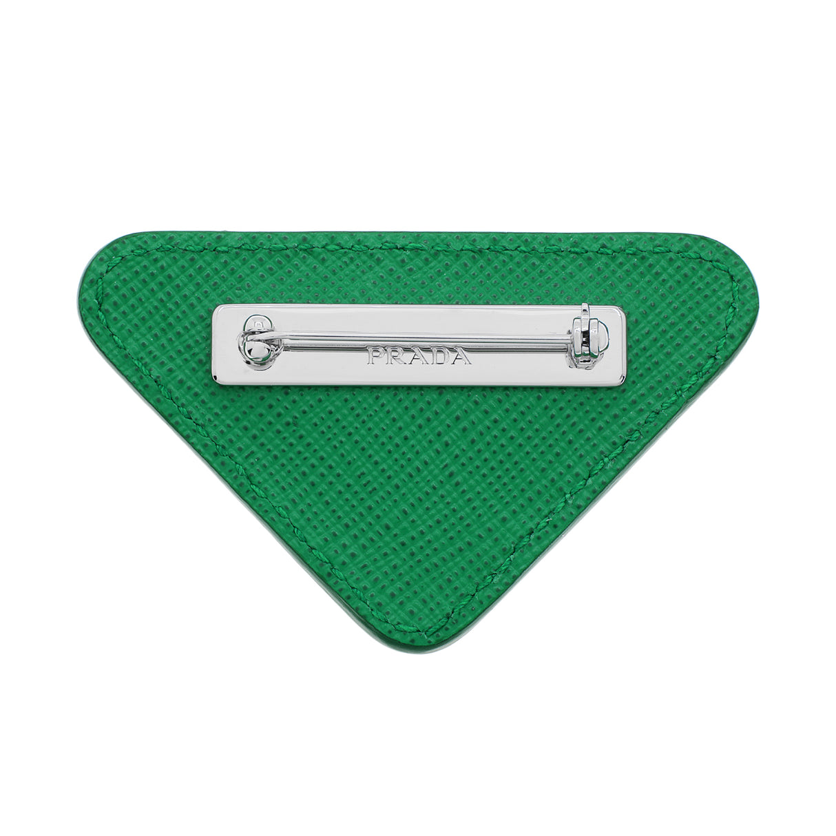 Prada Green Saffiano Logo Brooch Accessories Prada