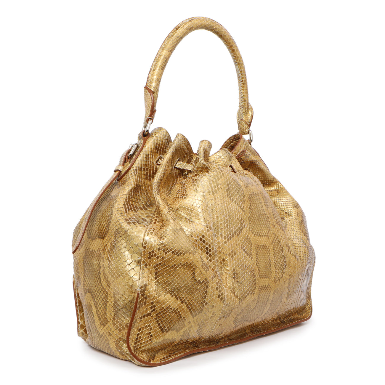Prada Pitone Oro Python Cinch Shoulder Bag – Modaselle