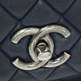 Chanel Blue Iridescent Calfskin Bubble Flap Handbags Chanel