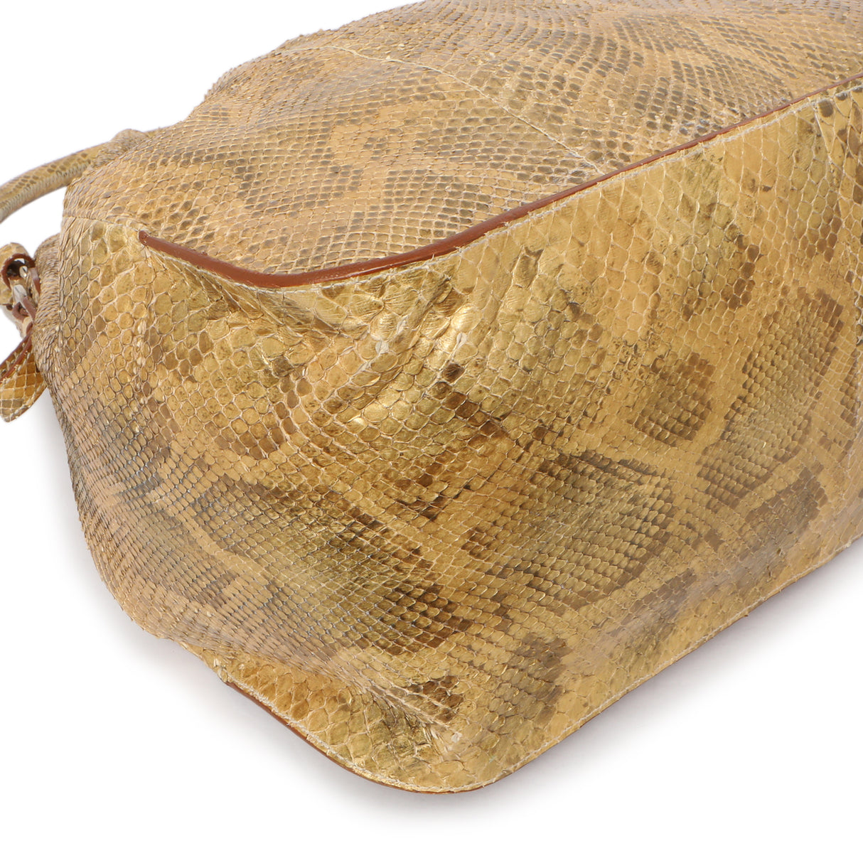 Prada Pitone Oro Python Cinch Shoulder Bag