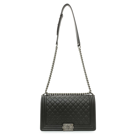Chanel Black Quilted Calfskin New Medium Boy Flap Handbags Chanel