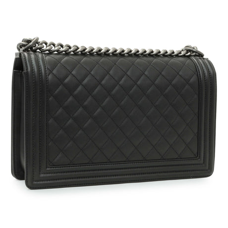 Chanel Black Quilted Calfskin New Medium Boy Flap Handbags Chanel