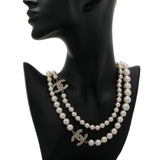 Chanel Pearl Crystal CC Long Necklace Designer Jewellery Chanel